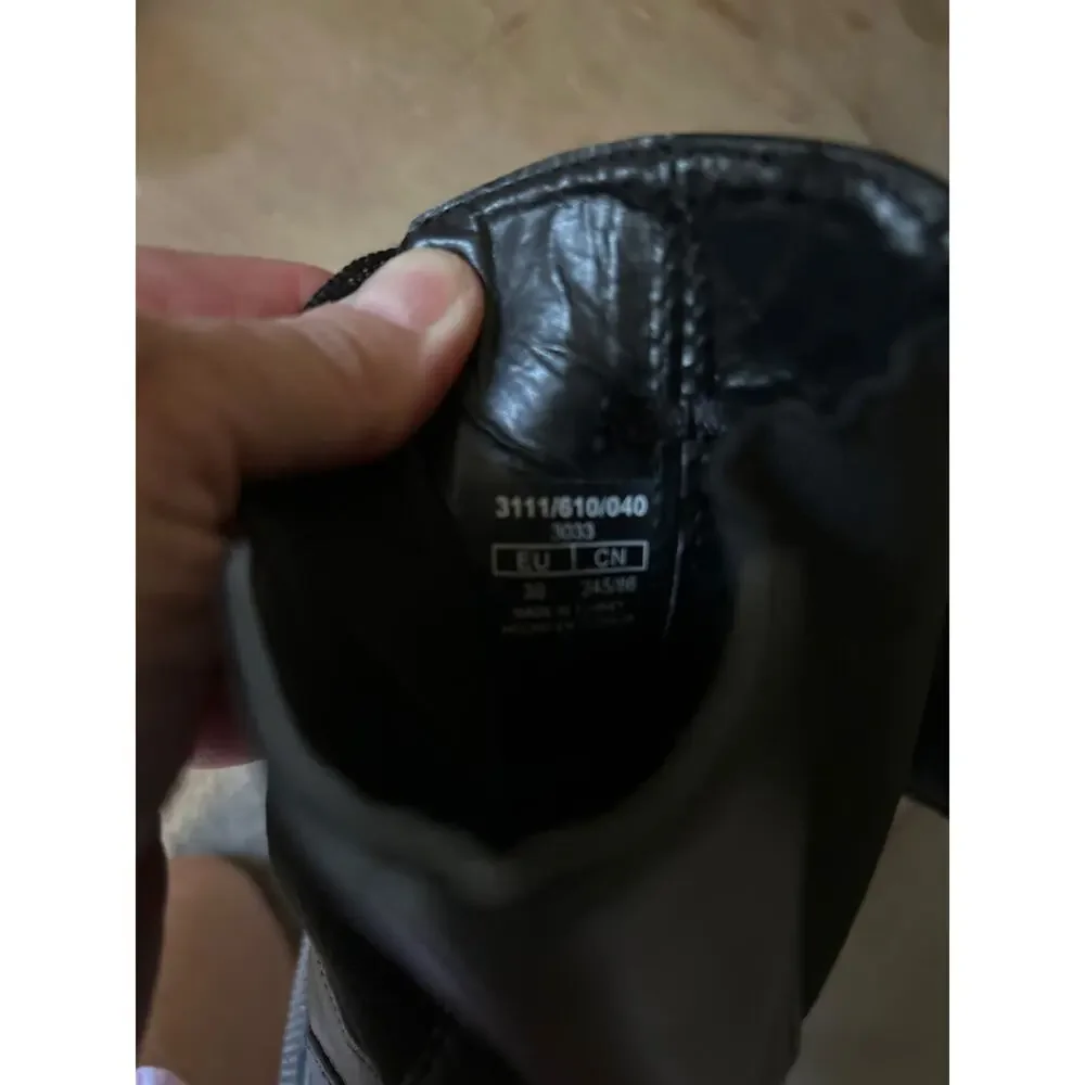 Zara Chunky Chelsea Lug Sole black leather ankle boots NWOB size 38 or US 8